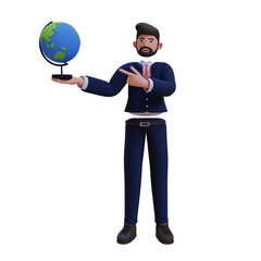 3d Business. icon isolated on white background. 3d rendering illustration