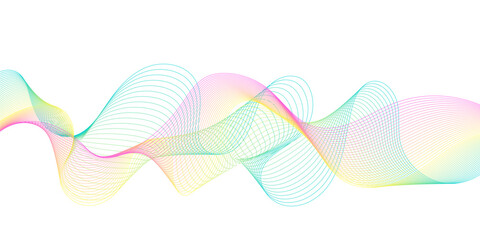 Abstract blue, orange, yellow, pink wave lines on transparent background. Modern blue flowing wave lines and glowing moving lines design for banner, wallpaper, Business banner, poster and many more.