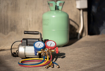 Tools for air conditioning repair and maintenance.