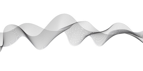 Abstract grey smooth element swoosh speed wave modern stream liens on transparent background.