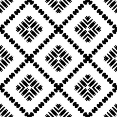 Seamless repeating pattern.Black and 
white pattern  for decor, textile ,fabric,wallpapers and backgrounds.