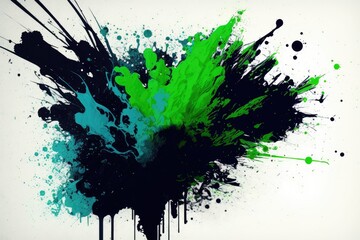 a splatter of green paint. Generative AI