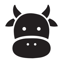 Animal, cow, face icon