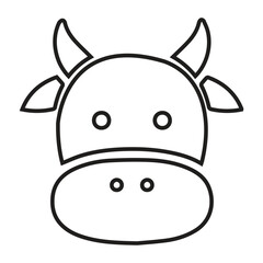 Animal, cow, face icon