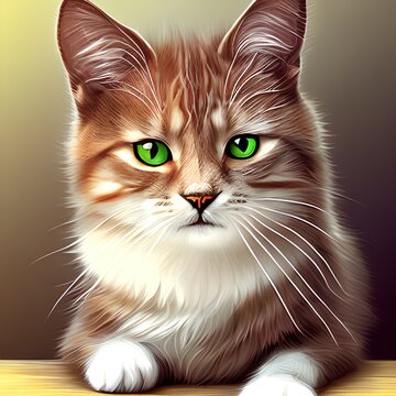 Cat, Generative AI Illustration