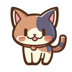 Cute Cat, Sticker, Generative Ai