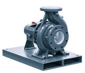 High pressure pump for pumping of water, fuel, oil and oil products isolated on a white background.
