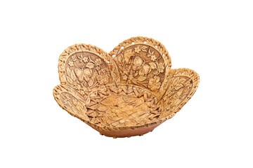 Natural wicker tableware for serving