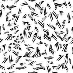 Seamless pattern with black pencil brushstrokes