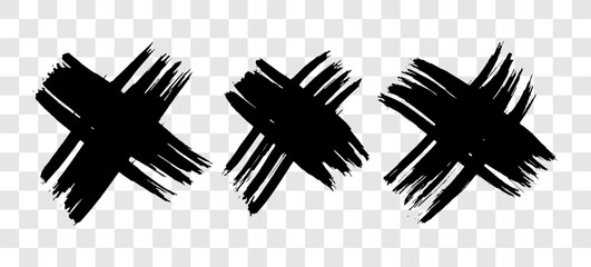 Black brush cross symbol