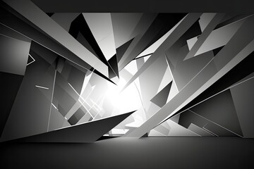 Black abstract background of intersecting lines. Generative AI