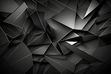 Black abstract background of intersecting lines. Generative AI