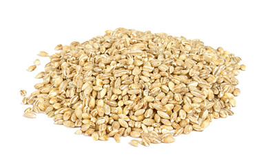 Pearl barley heap isolated on white