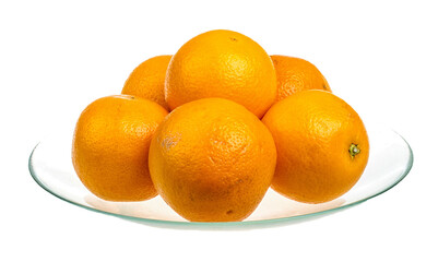 Heap of oranges in the dish