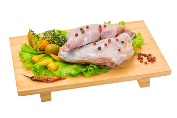 Raw rabbit meat
