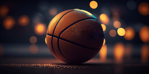 Close-up of Basketball with Bokeh Background - Sports Photography