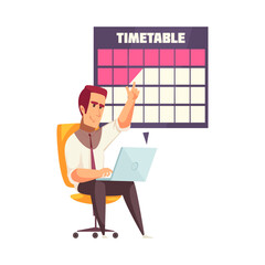 Timetable Planning Businessman Composition