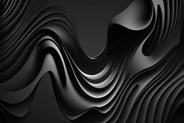 Abstract black liquid wavy background. Generative AI