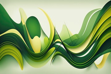 Abstract green liquid wavy background. Generative AI