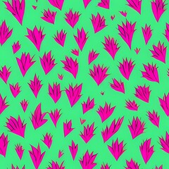 Fototapeta na wymiar Seamless cactus pattern created with generative ai technology