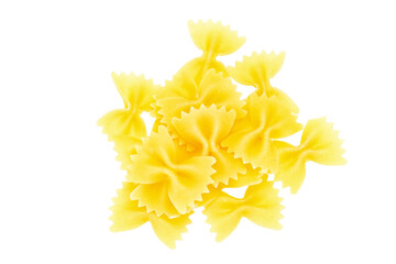 Raw dry farfalle pasta for cooking