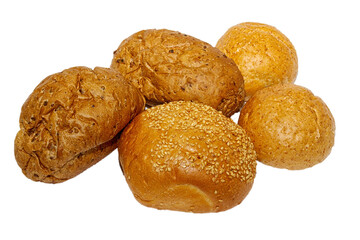 loafs of whole wheat and rye bread and isolated