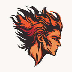 Man phoenix head mascot esport logo vector illustration with isolated background