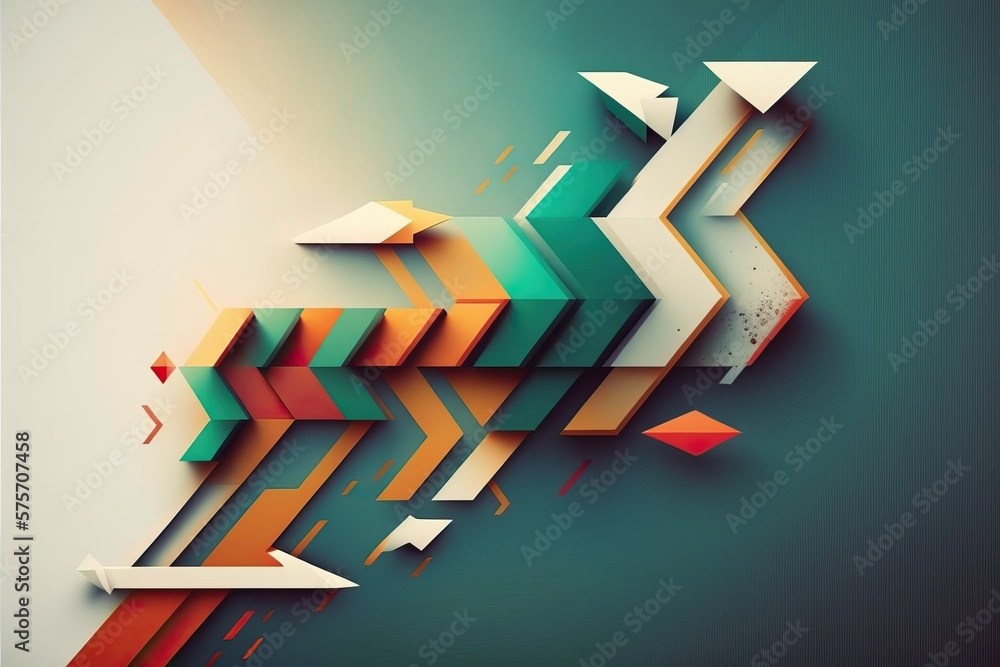Poster surreal geometric art created with generative ai