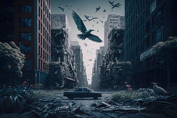Post zombie Apocalypse space, made with Generative AI