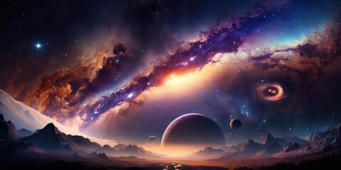 Space Image with Stars and Planets (Generated with AI)