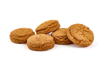 Oatmeal Cookies, isolated on white background.