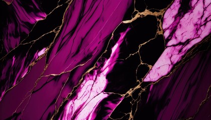 Abstract purple marble texture with gold splashes, violet luxury background