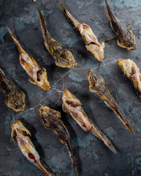 Salted dried goby fish. Fish appetizer for beer