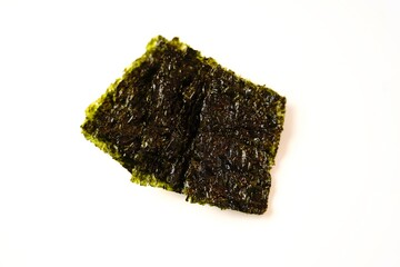Seaweed Chips | Dried nori snacks isolated on white, selective focus