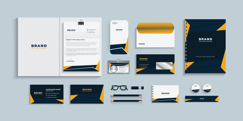 corporate identity template with digital elements. Vector company style for brand book and guideline. minimal, modern design, 