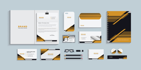 corporate identity template with digital elements. Vector company style for brand book and guideline. minimal, modern design, 