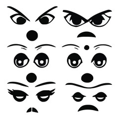 Set of different eyes expressions vector file