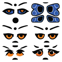 Set of different eyes expressions vector file
