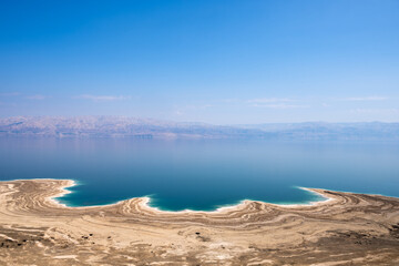 Panoramic view of the dead sea in Israel. 
