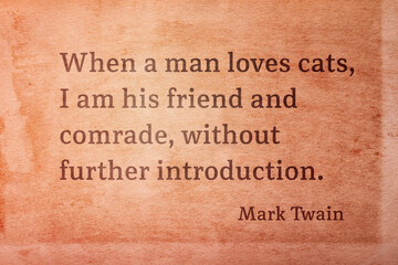 man loves cats Twain