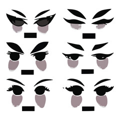 Set of different eyes expressions vector file