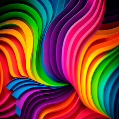 Naklejka premium abstract colorful wavy background, ai generation