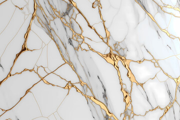 White marble with golden veins, texture, background