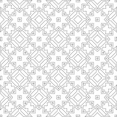 
 Monochrome ornamental texture with smooth linear shapes, zigzag lines, lace pattern.Abstract geometric black and white pattern for web page, textures, card, poster, fabric, textile.