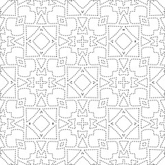 
 Monochrome ornamental texture with smooth linear shapes, zigzag lines, lace pattern.Abstract geometric black and white pattern for web page, textures, card, poster, fabric, textile.