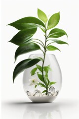 Plantez dans un vase isolé sur blanc.