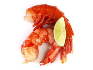 Carabiniera Prawns - Peeled Carabinero Shrimp isolated on white Background