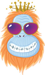 orangutan king of disco nights with a big smile