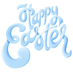 Happy Easter blue lettering, text, typography 