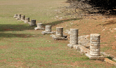 Roman remains in the Verige bay, national park Brioni, Croatia